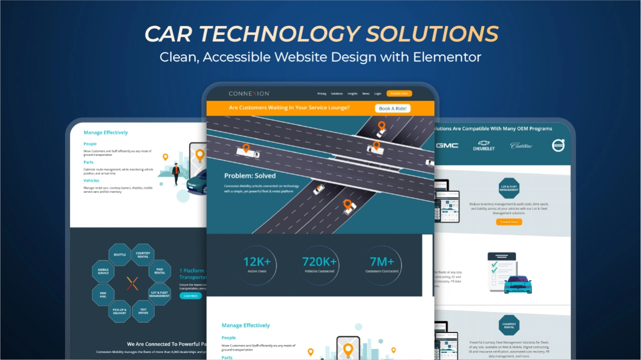 Car Technology Solutions - Clean, Accessible Modern Website Design using Elementor and Jet Engine Thumbnail