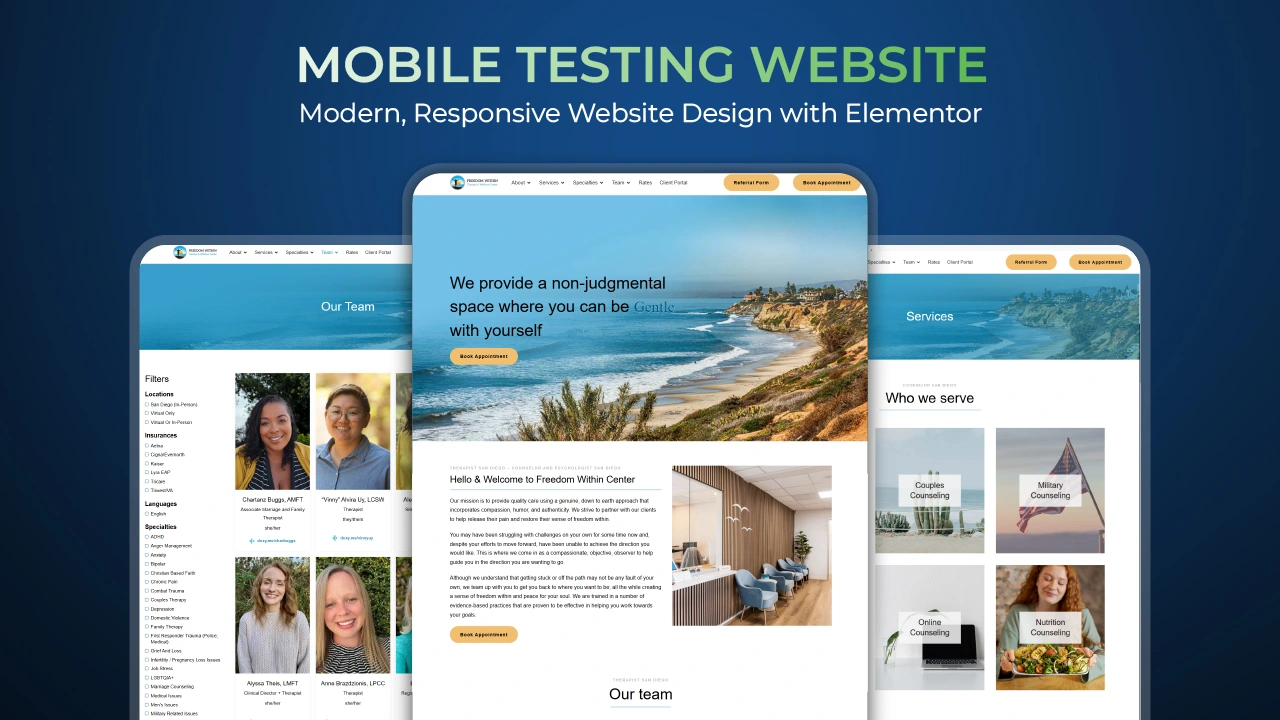 Physical Therapy Website Redesign - Convert Divi Builder website to Elementor Website